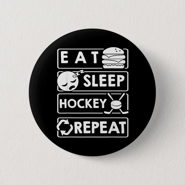 Hockey 6 Cm Round Badge (Front)