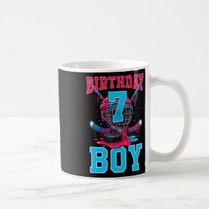 Hockey 7 Year Old Ice Cream Drip 7th Birthday Boy  Coffee Mug