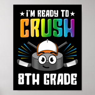 Hockey 8th Grade Back To School Boys Kids Girls Te Poster