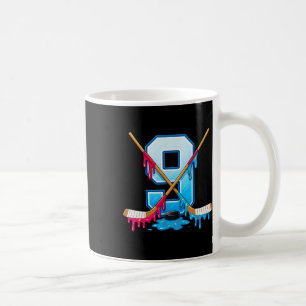 Hockey 9 Year Old Ice Cream Drip Youth 9th Birthda Coffee Mug