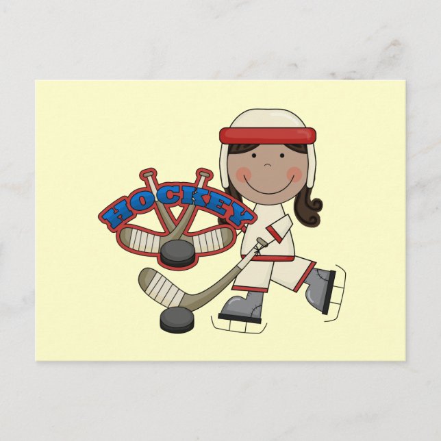 HOCKEY - African American Girl Tshirts and Gifts Postcard (Front)