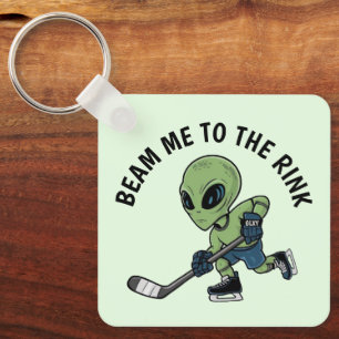 Hockey Alien  Key Ring