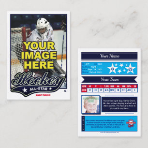 Hockey All-Star - Add Your Stats & Photo Calling Card