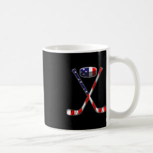Hockey American Flag 4th Of July Fun Men Boys Kids Coffee Mug