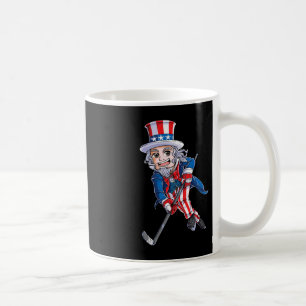 Hockey American Flag 4th of July Kids Boys Uncle Coffee Mug