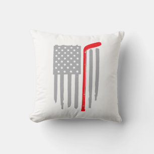 Hockey american flag cushion
