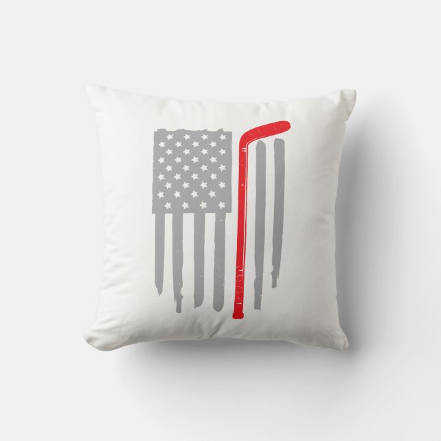 Hockey american flag cushion (Front)