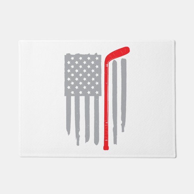 Hockey american flag doormat (Front)
