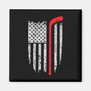 Hockey American Flag Hockey Tee Ice Hockey Playe Magnet