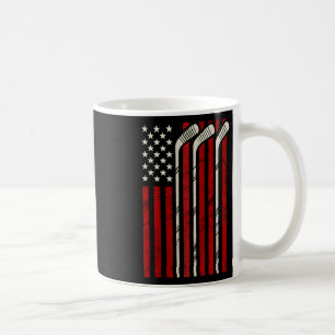 Hockey American Flag Hockey Us Flag Player Ice Fun Coffee Mug