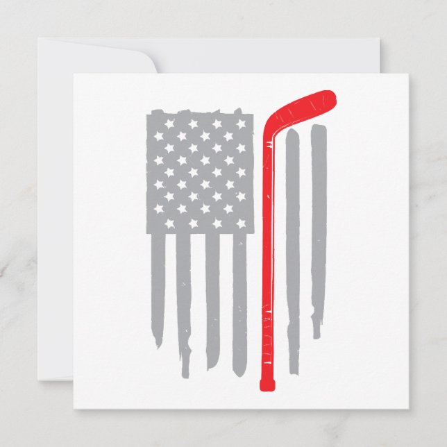 Hockey american flag invitation (Front)