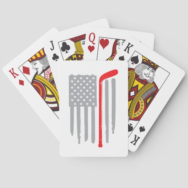 Hockey american flag playing cards (Back)