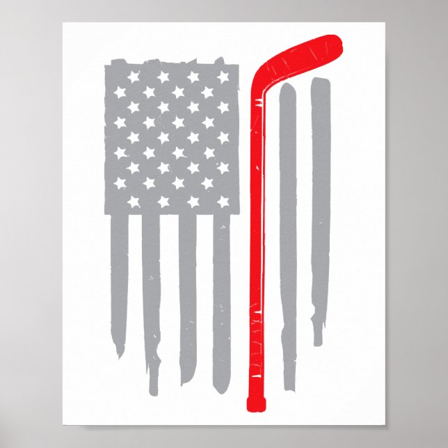 Hockey american flag poster (Front)