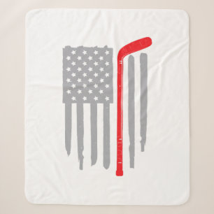 Hockey american flag sherpa blanket