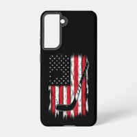 Hockey American Flag Sports Retro Vintage