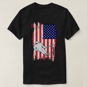 Hockey American Flag T-Shirt