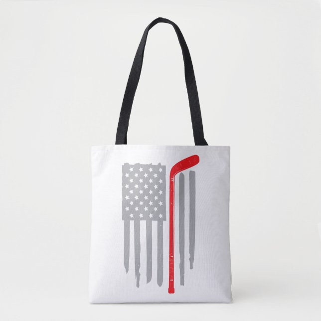 Hockey american flag tote bag (Front)