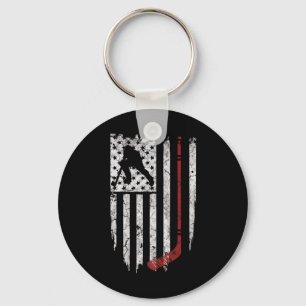 Hockey American USA Flag  Hockey Tee  Key Ring