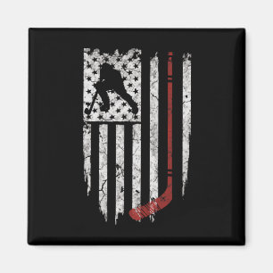 Hockey American USA Flag Hockey Tee Magnet