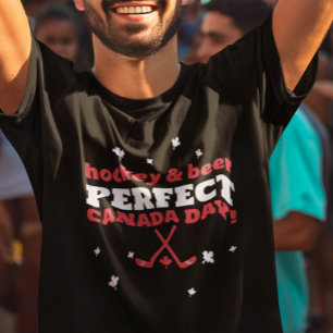 Hockey And Beer Perfect Canada Day T-Shirt