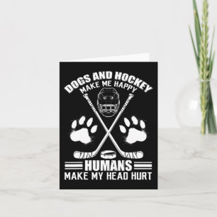 Hockey And Dog Makes Me Ice Hockey Happy Player Card