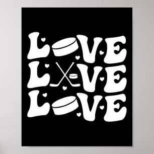 Hockey And Sports Trendy Retro Cute For Women And  Poster