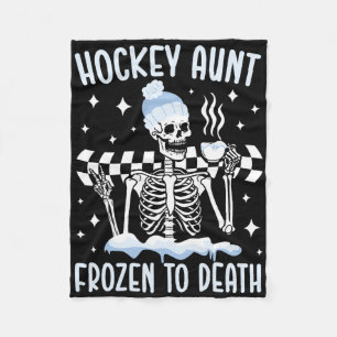 Hockey Aunt Frozen Ice Hockey Player Aunt Hockey A Fleece Blanket