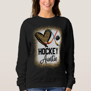Hockey Aunt Life Auntie Messy Bun Mothers Day Sweatshirt