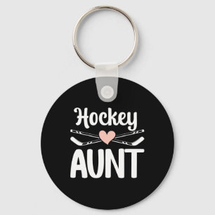 Hockey Aunt Of A Hockey Player Cute Ice Hockey Aun Key Ring