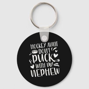 Hockey Aunt Of A Hockey Player Funny Hockey Auntie Key Ring