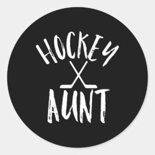 Hockey Aunt Sports Fan Womens Cheer Vintage Gift  Classic Round Sticker