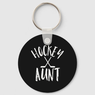 Hockey Aunt Sports Fan Womens Cheer Vintage Gift Key Ring