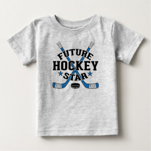 Hockey Baby Future Hockey Star Blue Hockey Sticks T-Shirt