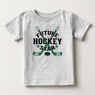 Hockey Baby Future Hockey Star Green Hockey Sticks T-Shirt