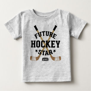 Hockey Baby Future Hockey Star Player Brown Sticks Baby T-Shirt