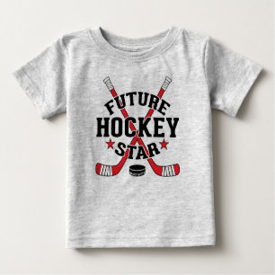 Hockey Baby Future Hockey Star Red Hockey Sticks Baby T-Shirt