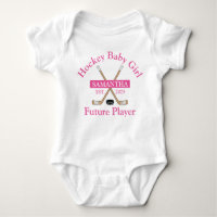 Hockey Baby Girl Future Player PInk Name Year Born