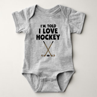 Hockey Baby I Love Hockey Bodysuit