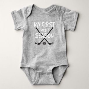 Hockey Baby My First Hockey Season Hockey Sticks Bodysuit