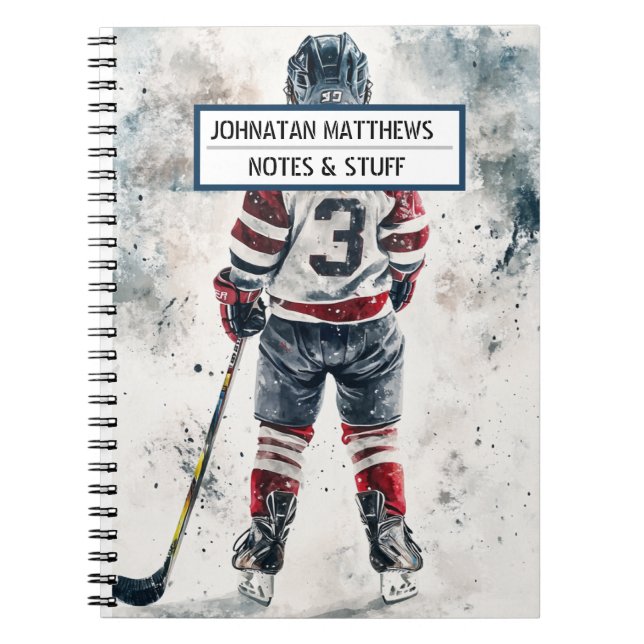 Hockey back to school sports Spiral Photo Notebook (Front)