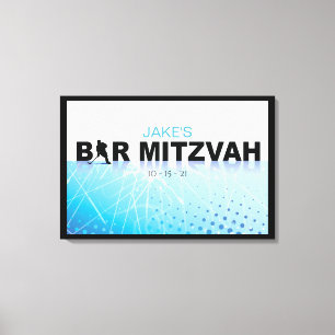 HOCKEY Bar Mitzvah Sign-In Memory Board Canvas Print