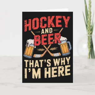 Hockey Beer For Men Funny Gift Idea Card