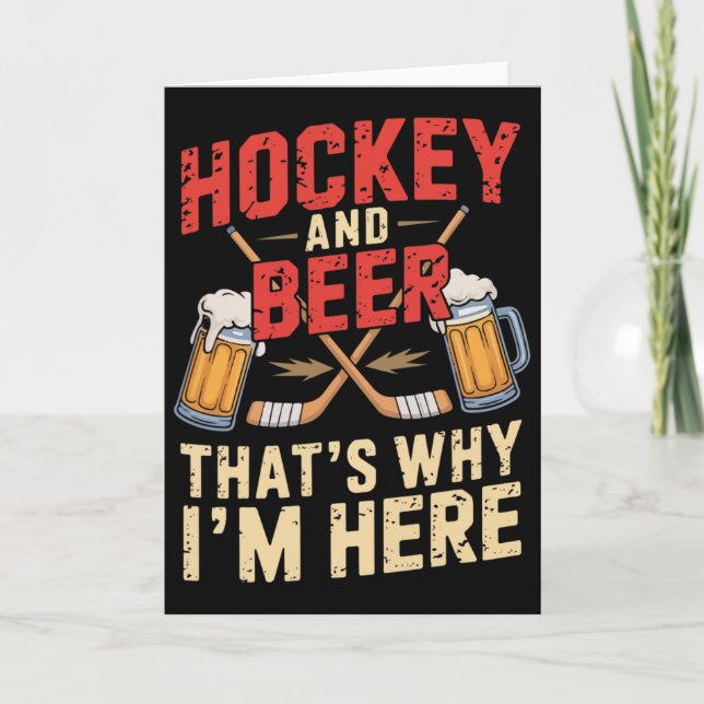 Hockey Beer For Men Funny Gift Idea  Card (Front)