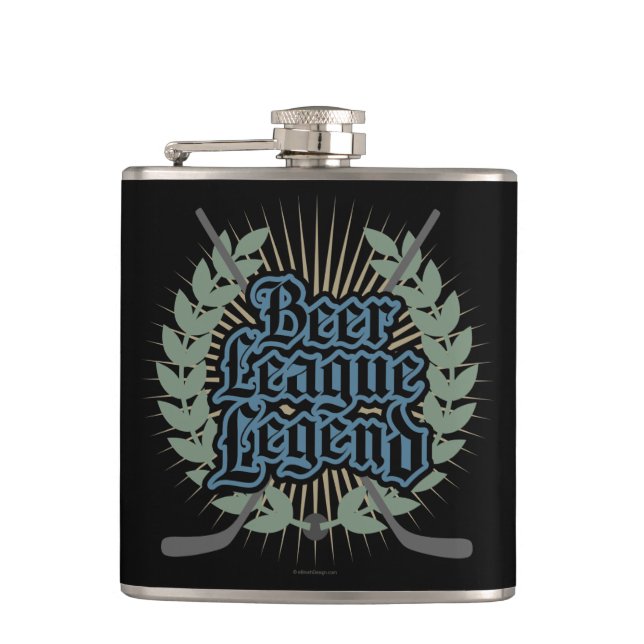 Hockey Beer League Legend Hip Flask (Front)