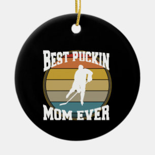 Hockey Best Puckin Mum Ever Ceramic Ornament