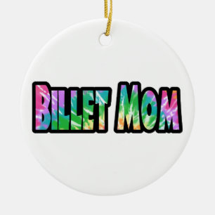 Hockey Billet Mom Tie Dye Ceramic Ornament