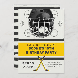 Hockey Birthday Invitation   Hockey Party 