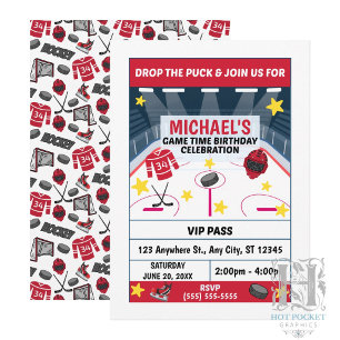 Hockey Birthday Party Invitation