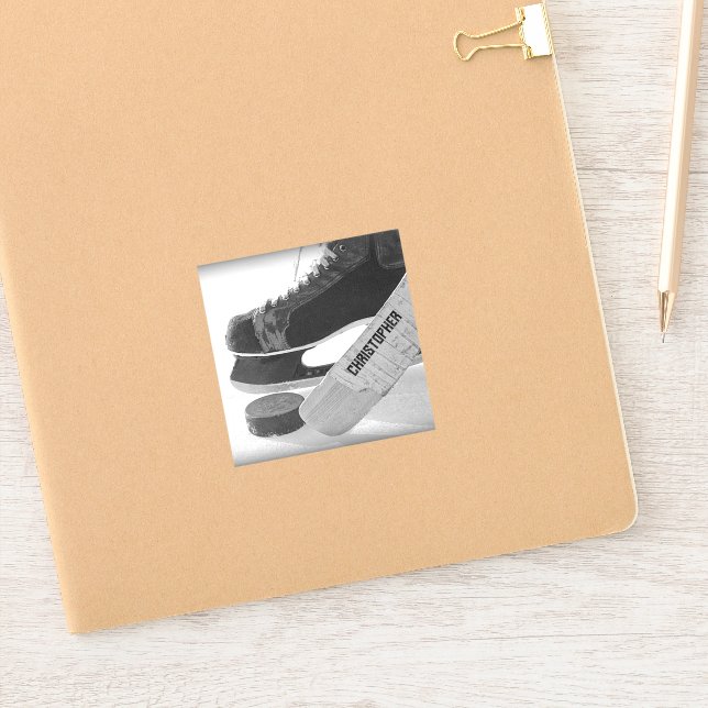 Hockey Black Skates Personalised (Notebook)