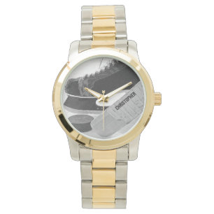 Hockey Black Skates Personalised Watch